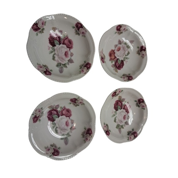 Unmarked Other - Floral Bowl Vintage Made In Germany 4.75" Jewelry Candy Dessert‎ Set Of 4